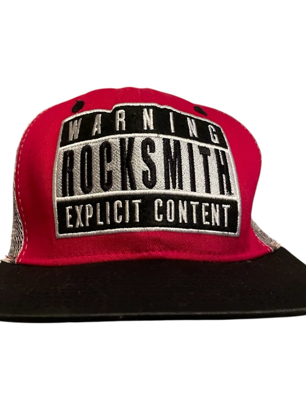 Rocksmith "Warning Explicit Content" Trucker Hat - Red & Black